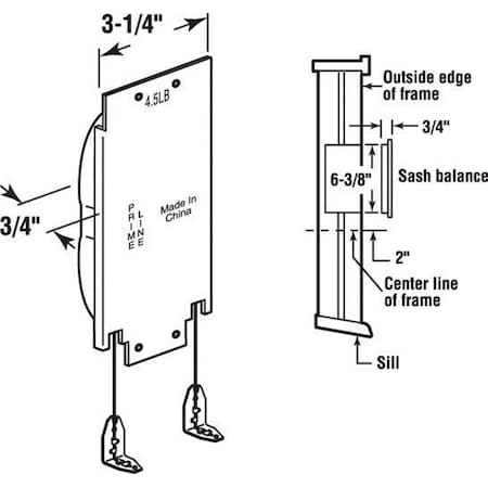 Prime-Line Prime-Line Silver Steel Sash Balance 6-3/8 in. L X 0.75 in. H 1 pk H3630